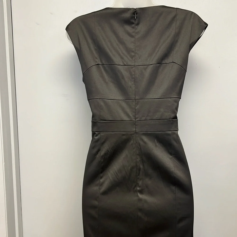 NWT Banana Republic Black Satin Cocktail Dress Size 6 - Picture 5 of 13